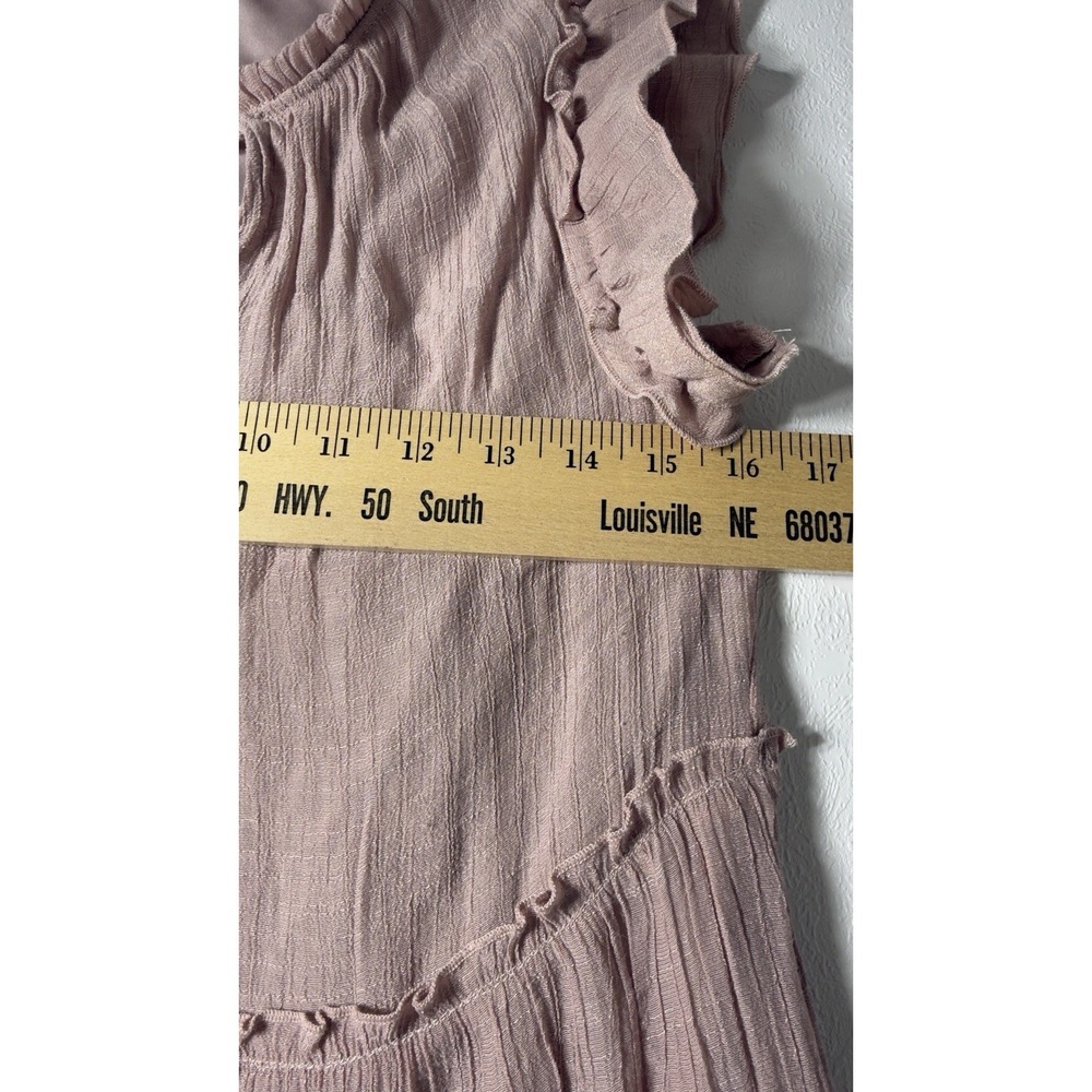 Indigo Rose Womens PS Petite Small Pink Tiered Dress Ruffle Sleeve Keyhole Tie - Picture 7 of 8